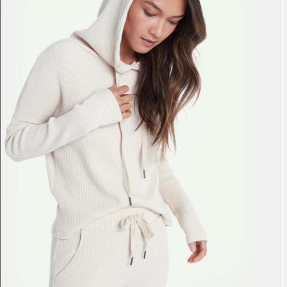 Bari Rib Drawstring Hoodie In Ecru
LETT - Picture 3 of 7